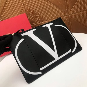 Valentino new leather INLAID VLOGO clutch