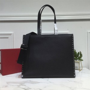 Valentino Bags Men's Litchi Leather Shopping Bag Tote