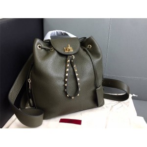 VALENTINO Women's New Leather Studded Drawstring Backpack