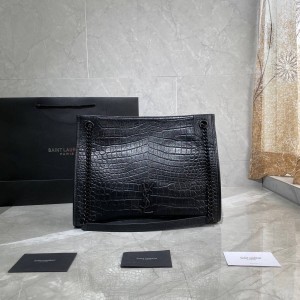 YSL Saint Laurent NIKI Medium Crocodile Grain Leather Shopping Bag 577999