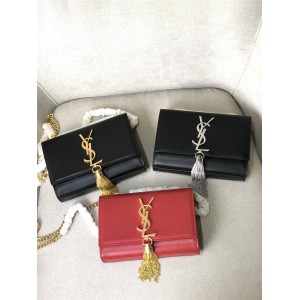 ysl Saint Laurent KATE tasseled plain leather chain bag 326078