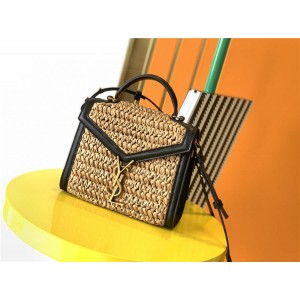 Saint Laurent YSL CASSANDRA mini straw woven handbag 532753/623930