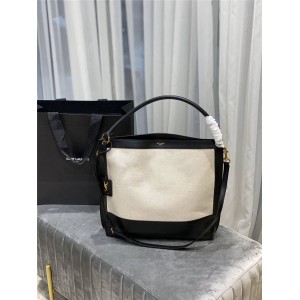 ysl Saint Laurent TAG canvas with leather HOBO bag 634786​