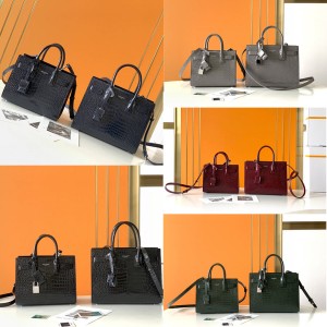 ysl Saint Laurent SAC DE JOUR crocodile pattern leather handbag 392035/421863