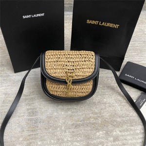 Saint Laurent YSL KAIA Woven Small Shoulder Bag Saddle Bag 619740