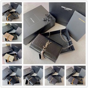 YSL Saint Laurent 474366 469390 KATE Small Crocodile Caviar Tassel Chain Bag