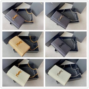 YSL Saint Laurent 469390 KATE grain embossed leather small chain bag