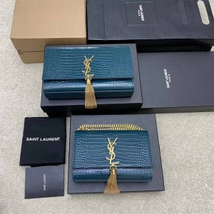 Saint Laurent YSL 474366/354119 KATE Crocodile Chain Bag 377829/377628