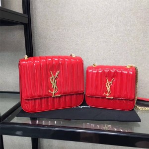 YSL Saint Laurent VICKY Jacquard Patent Leather Chain Bag 5326120/5325950