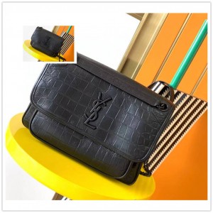 Saint Laurent YSL 633151 633150 NIKI Mini Crocodile Embossed Leather Handbag