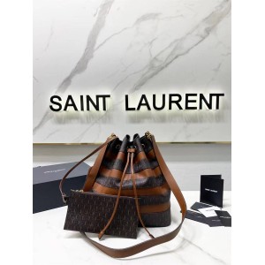 Saint Laurent YSL 568606 MONOGRAM ALL OVER Old Flower Bucket Bag