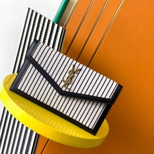 Saint Laurent YSL 565739 UPTOWN Linen Stripe Collection Handbag