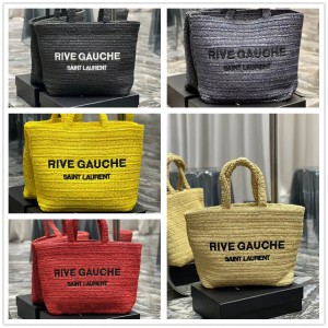 YSL Saint Laurent 688864 RIVE GAUCHE Imitation Grass Hooked Soft Tote Bag