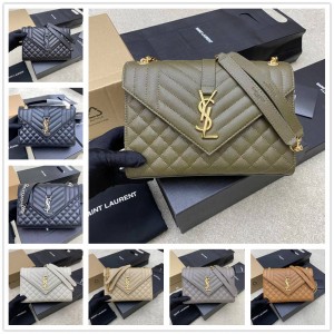 YSL Saint Laurent 600185 ENVELOPE Medium Quilted Texture Real Leather Bag 487206/392739