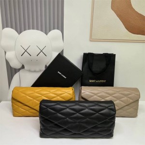 YSL Saint Laurent 655004 SADE Sheepskin Inflatable Envelope Handbag Dinner Bag