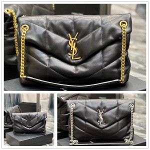 YSL Saint Laurent 577475 PUFFER Medium Quilted Sheepskin Chain Bag