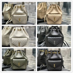 YSL Saint Laurent 672609 JOE Sheep Leather Backpack Bucket Bag