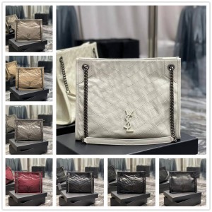 YSL Saint Laurent 577999 NIKI Medium Crocodile Leather Shopping Bag