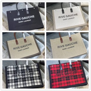 YSL Saint Laurent 509415 RIVE GAUCHE Canvas Tote Bag