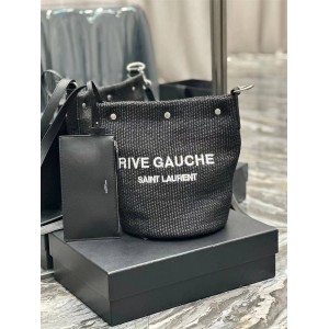 YSL Saint Laurent 669299 RIVE GAUCHE Woven Bucket Bag