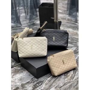Saint Laurent YSL 733955 GABY Quilted Leather Makeup Bag