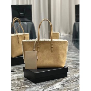 YSL Saint Laurent 600281/394195 East/West shopping tote suede wool bag