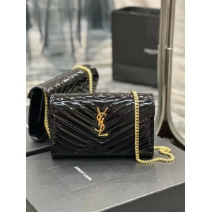 YSL Saint Laurent 377828 CASSANDRE Lacquer WOC Chain Pack