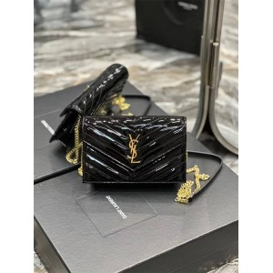 YSL Saint Laurent 393953 CASSANDRE Lacquer WOC Chain Pack