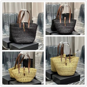 YSL Saint Laurent 685618 PANIER Lafite Woven Bag Hollow Tote Bag