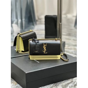 YSL Saint Laurent 441972 SUNSET Color Block Small Chain Bag