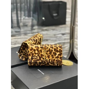 YSL Saint Laurent 469390 MONOGRAM KATE Leopard Print Small Chain Bag