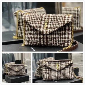 YSL Saint Laurent 620333/577475/577476 PUFFER woolen Houndstooth handbag