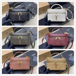 YSL Saint Laurent 766731 GABY VANITY BAG Sheepskin Makeup Bag Box