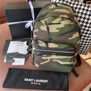YSL Saint Laurent Canvas CITY Camouflage Backpack 534967