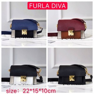 Furla new leather color matching Diva mini shoulder bag organ bag