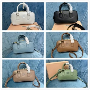 Miumiu 5BB142 Arcadie Leather Handbag Bowling Bag