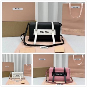 Miumiu 5BD075 GRACE LUX Leather Shoulder Bag Mailman Bag 5527