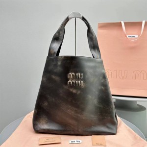 Miumiu 5BC119 Retro Brushed Leather Hobo Shoulder Bag 5505