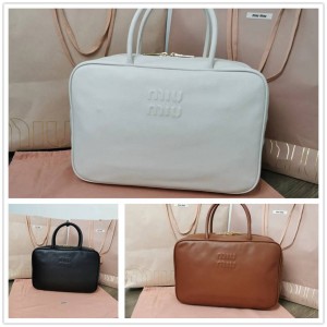 MIUMIU 5BB117 Top Handle Leather Handbag