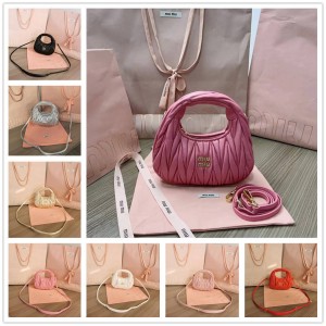 MIUMIU 5BP078 Wander Matelasse Hobo Mini Bag