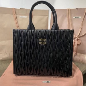 MIUMIU 5BG258 Matelasse Soft Sheep Leather Tote Bag