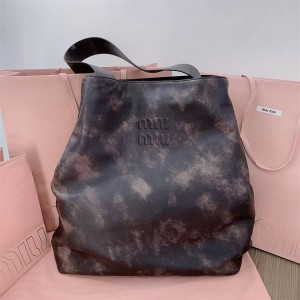 MIUMIU 5BC117 Retro Distressed Rubbed HOBO TOTE Underarm Bag