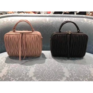 MiuMiu handbags new pleated lambskin double zipper handbag 5VT003