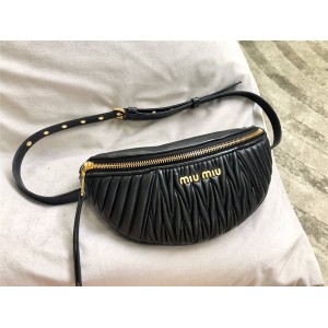 MiuMiu official website folds sheepskin chain waist bag chest bag 5BL010