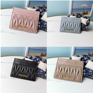 miumiu official website new nappa leather card holder 5MC076