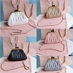 miumiu MIU BELLE nappa leather handbag 5BK011