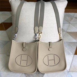 Hermes handmade clemence leather Mini Evelyn crossbody bag
