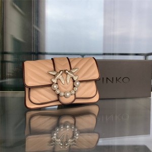 PINKO new color-blocking edging pearl buckle mini bird bag swallow bag