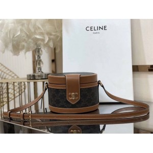 Celine TAMBOUR TRIOMPHE artificial leather medium handbag 195192