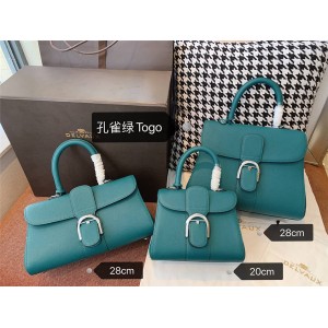 Delvaux togo leather Le Brillant handbag fluorescent blue